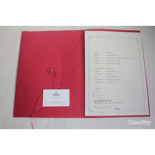 OMEGA Extrait d'archive Montre Seamaster Special