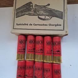 Boîte de 1 0 belles cartouches anciennes cal 12 douilles cartons  de chez MICHAUX