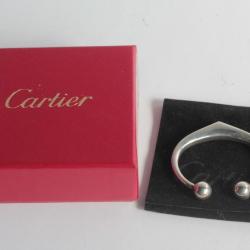 CARTIER Porte-clefs forme C argent Key holder