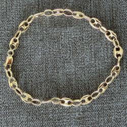 Bracelet or 18 carats - grains de caf&eacute; - 19 cm