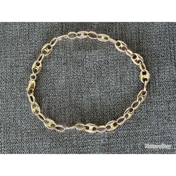 Bracelet or 18 carats - grains de caf� - 19 cm