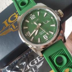 LIGE MONTRE A QUARTZ 40 MM CADRAN VERT NEUVE DANS SA BOITE