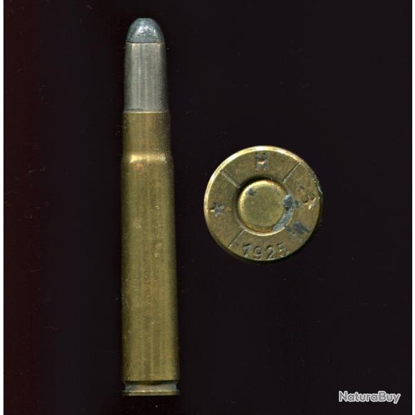 9 x 56 Mannlicher Schoenauer - marquage : H/*/1925/*/ - balle nickel pointe plomb arrondie