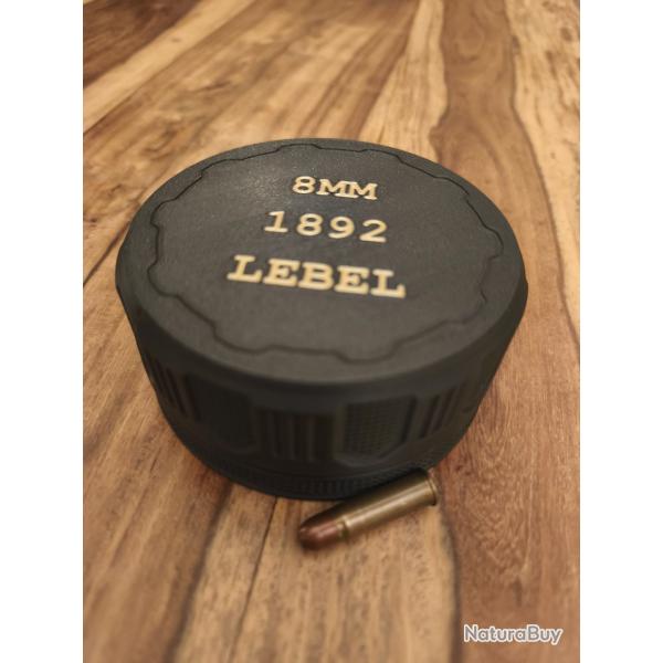 Bote  munitions 8mm 1892 Lebel. Ronde design robuste et pratique. Vendue vide.