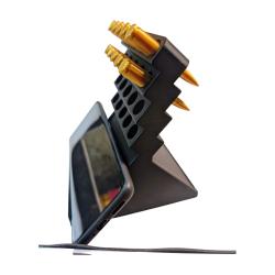 Support pr&eacute;sentoir &agrave; munitions 308 WIN avec support de t&eacute;l&eacute;phone pour applications TLD vendu vide