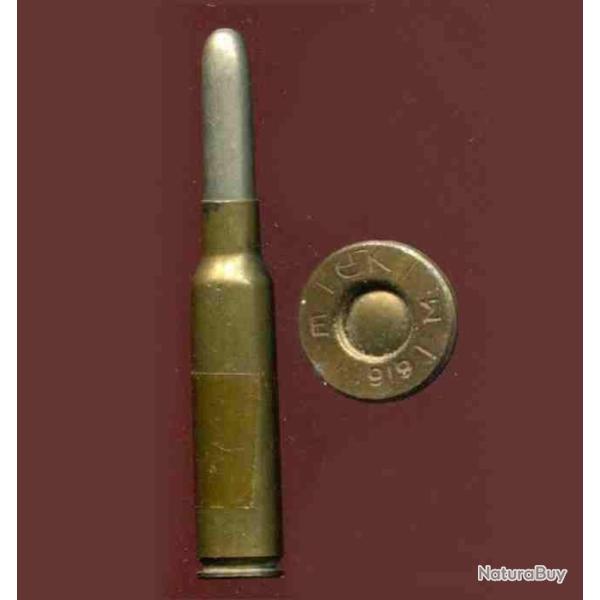 6.5 x 54 Mannlicher Grec - marquage militaire grec : E / K / Sigma / 1908 - balle nickel arrondie