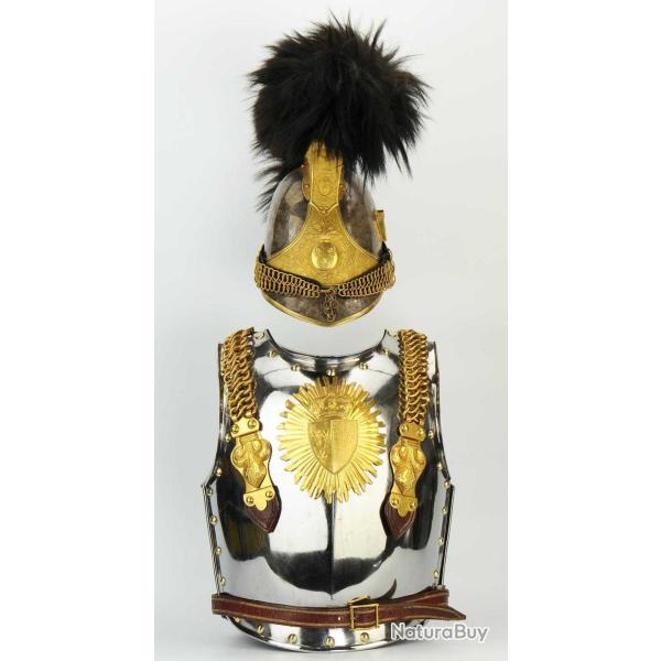 CASQUE ET CUIRASSE D'OFFICIER DE CUIRASSIERS DE LA GARDE ROYALE MODLE 1825 - FRANCE RESTAURATION Fr