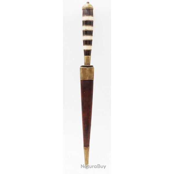 STYLET CORSE ARTISANAL BALAGNE PIETRALBA LAME TRADITIONNELLE DOUBLE TRANCHANT XIX, 28CM XIX eme