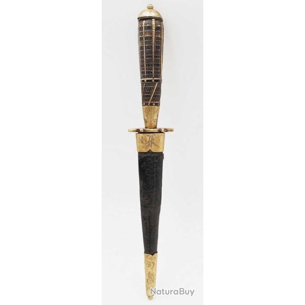 STYLET CORSE ARTISANAL DE LA CASTAGNICCIA LAME TYPIQUE � DOUBLE TRANCHANT XIX�, 25cm XIX eme