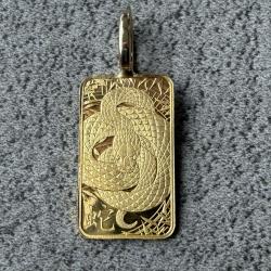 Pendentif Lingot or 1 g mont&eacute; en pendentif - Suisse - 24 carats - ARGOR - Serpent