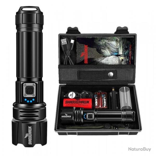 Lampe Torche Ultra Puissante LED 500000 Lumens Batterie 5000mAh 5 Modes �tanche IP67 Chasse Escalade