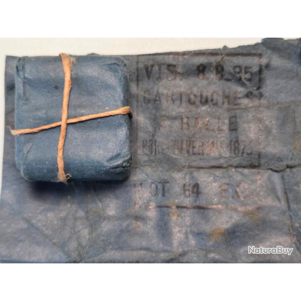 Un beau paquet de six cartouches 1873 papier bleu premier modle De 1885 +emballage trousse compris
