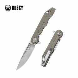 Couteau Kubey Mizo Khaki LAME Acier 14C28N MANCHE G10 Liner Lock IKBS KUB312S