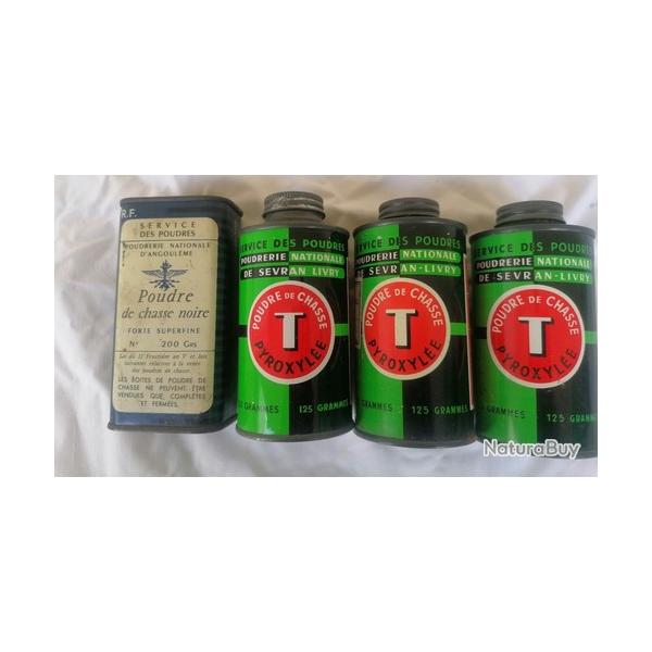 4 anciennes boites poudre vides