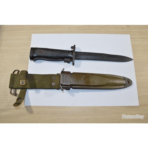 Baionnette  fourreau / couteau combat Amricain USM8A US M5A1 MILPAR CO 1950 Cor (15)