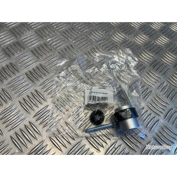 butee butoir de porte au sol vachette 3737 en zamak anodise argent avec amortisseur neuf
