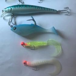 Lot varié de 6 leurres top réalistes et efficaces. Vente à l'unité possible. Pêche Carnassiers