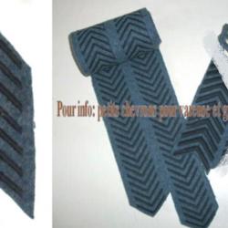 FRANCE 1914 1918 - CHEVRON DE PR&Eacute;SENCE AU FRONT ET BLESSURE sur bleu horizon (prix pour 1 chevron)