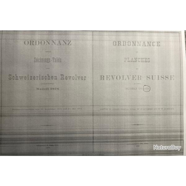 Ordonnance avec planches Revolver Suisse 1878 et 1882