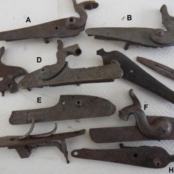 platine pistolet percussion lot de 7