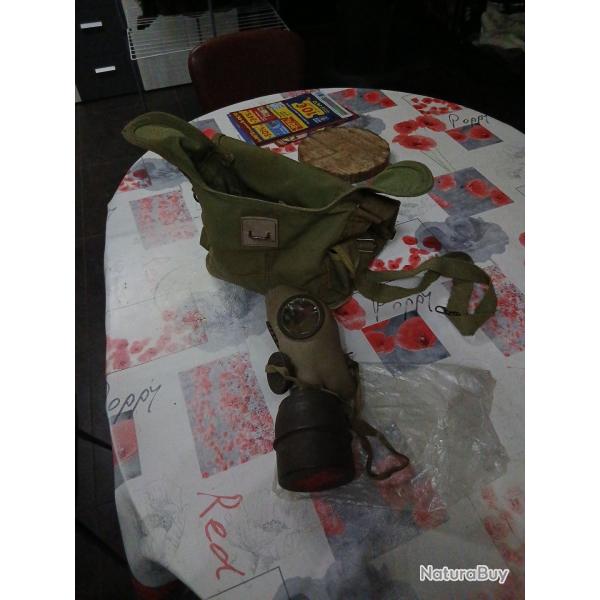 Sac en toile date 1940 plus masque a gaz