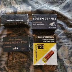 Cartouches anciennes calibre 12