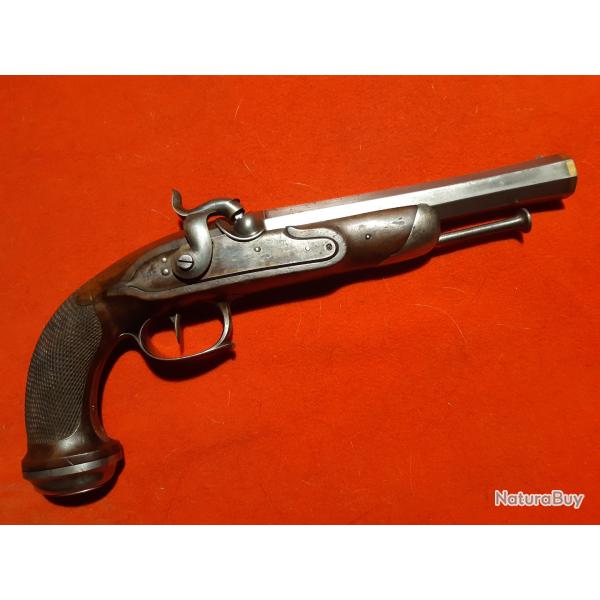 Pistolet civil  1815 transform percussion 1830  - Fourni par Pirmet - rayures cheveux  - duel - tir