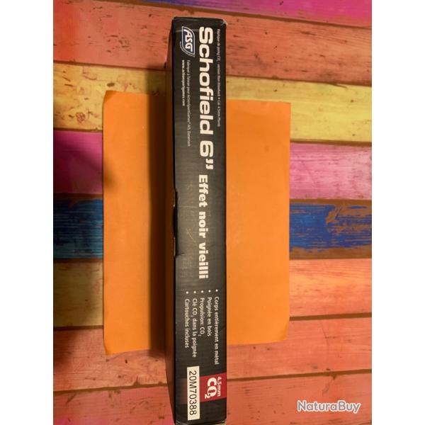 Revolver  plombs 6" ASG Schofield noir vieilli 4.5 mm