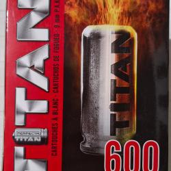 Boite de 600 cartouches 9mm blanc TITAN