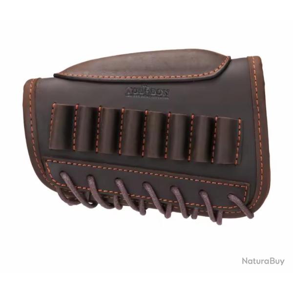 Appui joue porte munitions pour gaucher - Cuir vritable