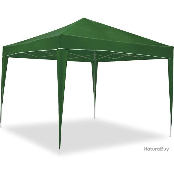 Tente Pliante 3x3m Classic Verte Impermable - Structure lgre en Aluminium