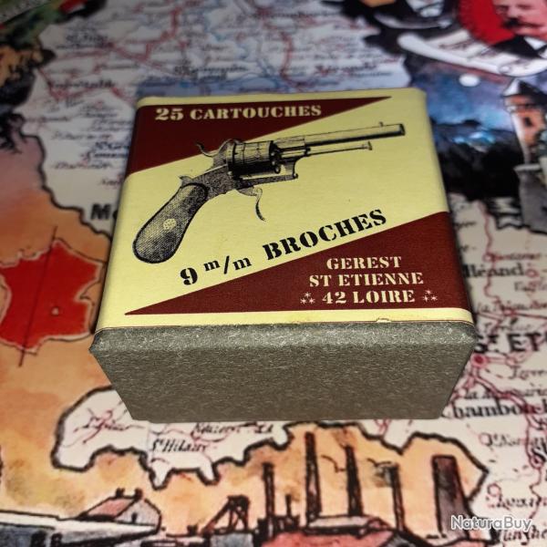 9 mm Broches type Lefaucheux (G�rest Saint Etienne): Reproduction boite munitions (vide) GU 14256973