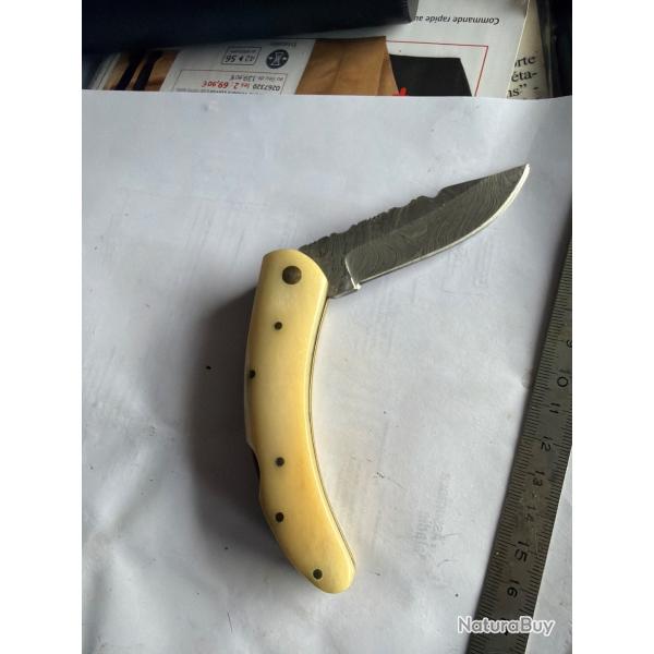 Couteau pliant lame damas