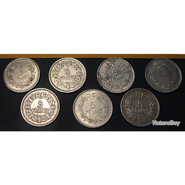 petite s�rie de 5 francs "lavrillier" alu ttb (1945-1949)
