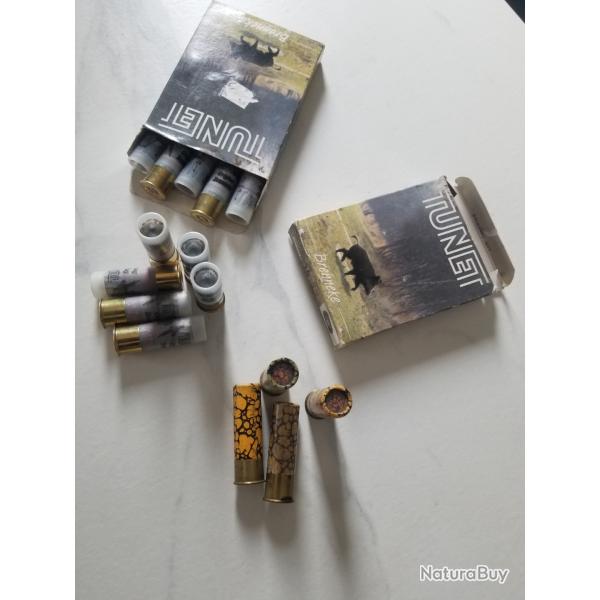 Lot de 20 munitions, 16 BRENNEKE et 4 de triple 0.