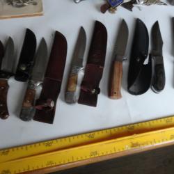 Lot de 7 couteaux chasse ou autre utilisation.