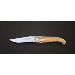 Claude Dozorme - Couteau Laguiole Baroudeur en Corne Claire, Lame X50CrMoV15