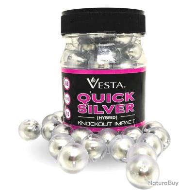 Annonce billes paintball : Billes VESTA Acier/polymere Quicksilver Hybrid Knockout 7.9 g - Cal 68 - Pot 50