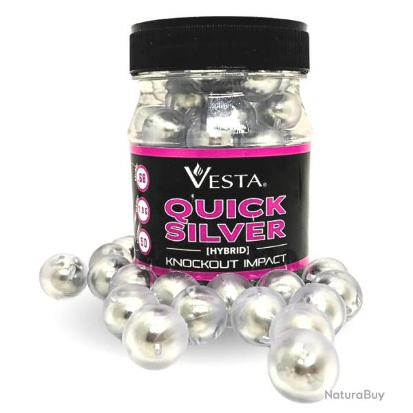 Billes VESTA Acier/polymere Quicksilver Hybrid Knockout 7.9 g - Cal 68 - Pot 50