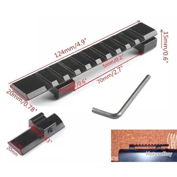 Adaptateur rail de 11  20mm carabine ou fusil