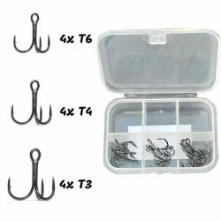 Assortiment 12 Hameçons Triples Vmc + Box