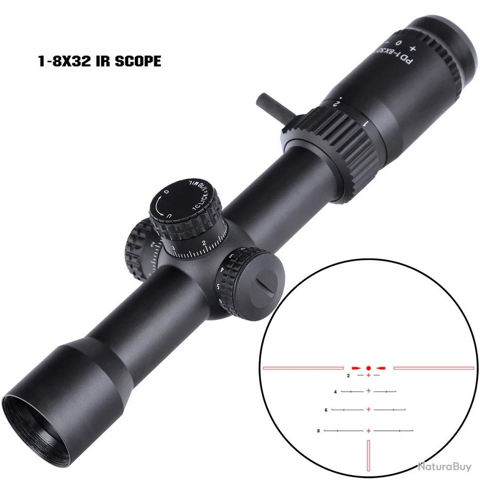 Lunette De Battue 1-5x24 Tube 30mm - Avec Colliers 11mm Et 22mm - NEUVE