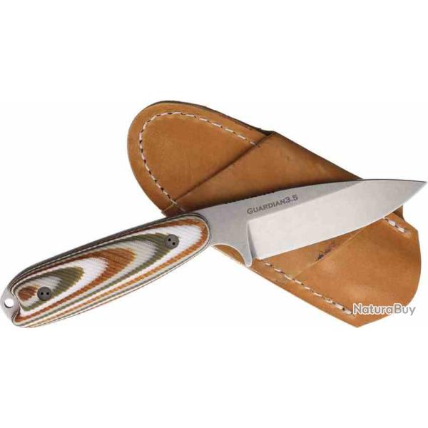 Couteau Bradford Guardian 3.5 LAME Acier Bohler N690 MANCHE G10 Snow Camo Etui Cuir USA BRAD35S