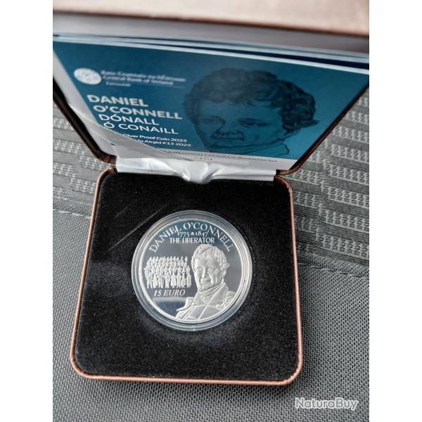 Pi�ce comm�morative irlandaise de 15� en argent 925/1000