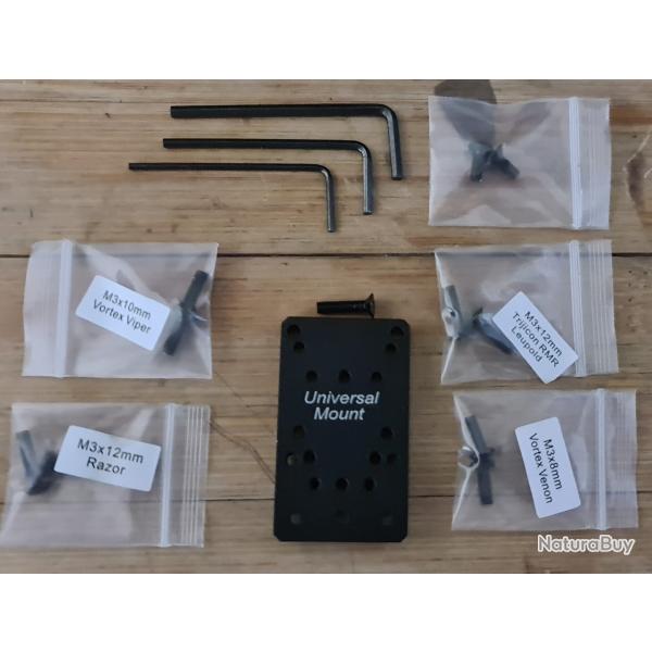 plaque de montage universelle pour viseur  point rouge pour pistolets Glock ( sauf 42 & 43)