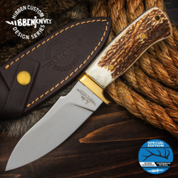 Hibben Stag Chugach Hunter - Couteau de chasse en acier allemand et manche en bois de cerf  GH5084GS