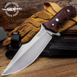 Legacy Fighter IV GH5112 by Hibben � Couteau fixe avec manche Pakkawood & &eacute;tui cuir&nbsp; GH5112