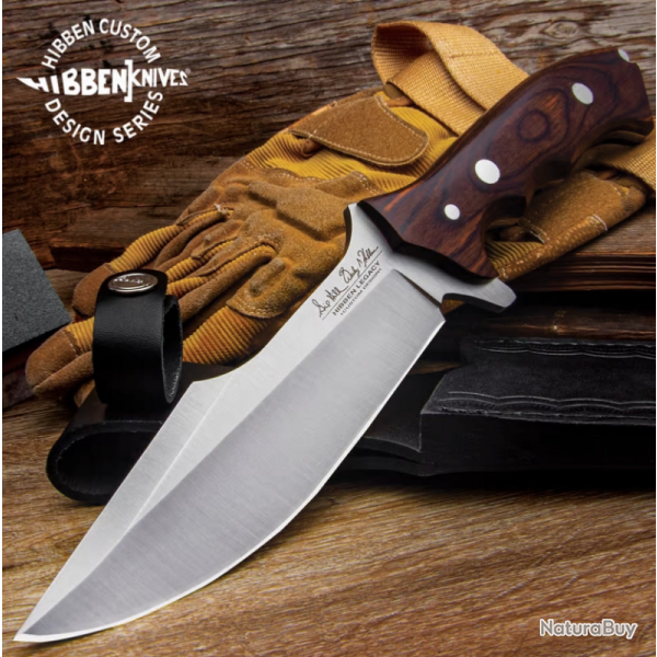 Legacy Fighter IV GH5112 by Hibben � Couteau fixe avec manche Pakkawood & �tui cuir� GH5112