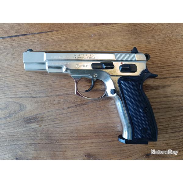 Pistolet copie CZ Kimar 75 Auto Cal. 9mm Pak - Chrome