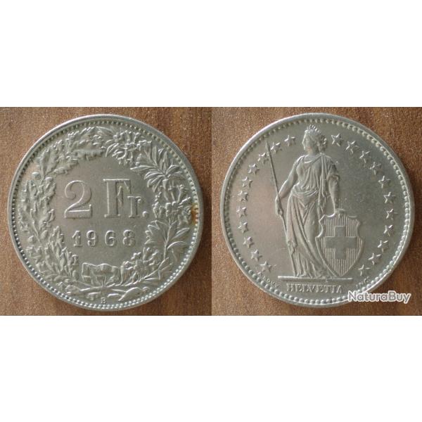 Suisse 2 Francs 1968 Atelier B Piece Franc